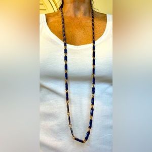 J Crew Royal Blue Enamel Link Necklace